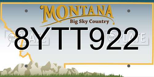 8YTT922 Montana License Plate