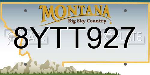 8YTT927 Montana License Plate