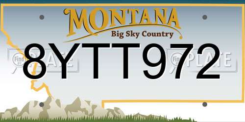 8YTT972 Montana License Plate