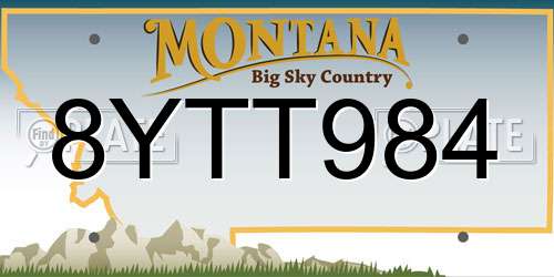 8YTT984 Montana License Plate