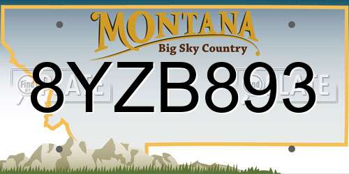 8YZB893 Montana License Plate