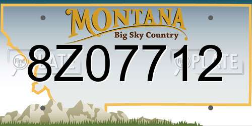 8Z07712 Montana License Plate