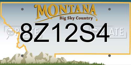 8Z12S4 Montana License Plate