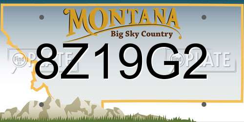 8Z19G2 Montana License Plate