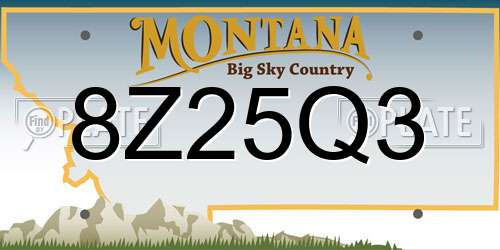 8Z25Q3 Montana License Plate