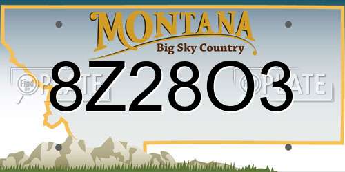 8Z28O3 Montana License Plate