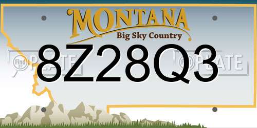 8Z28Q3 Montana License Plate