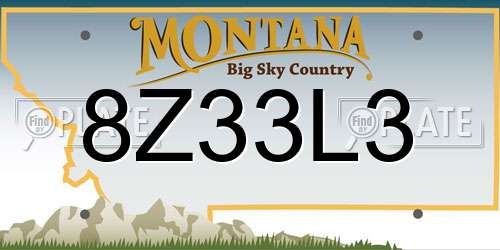 8Z33L3 Montana License Plate