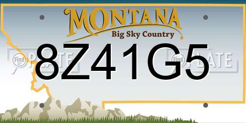 8Z41G5 Montana License Plate