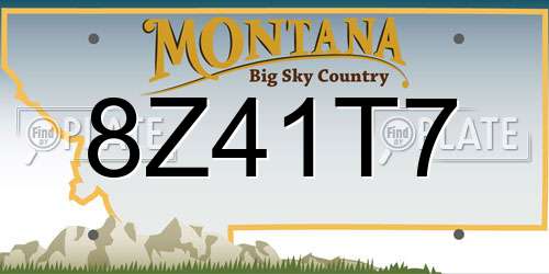 8Z41T7 Montana License Plate