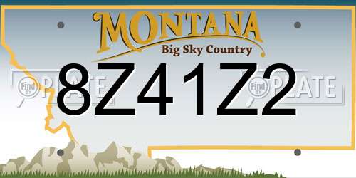 8Z41Z2 Montana License Plate