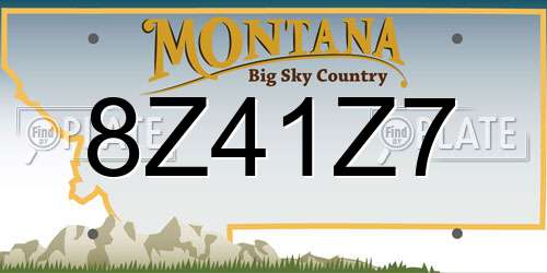 8Z41Z7 Montana License Plate