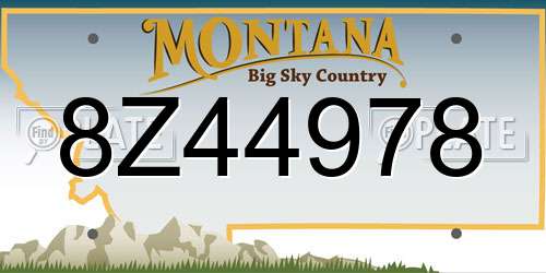 8Z44978 Montana License Plate