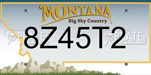8Z45T2 Montana License Plate