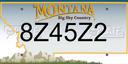 8Z45Z2 Montana License Plate