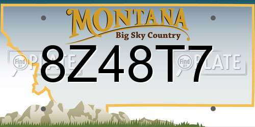 8Z48T7 Montana License Plate