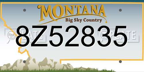 8Z52835 Montana License Plate
