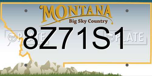 8Z71S1 Montana License Plate