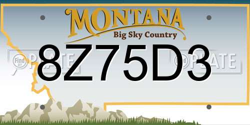 8Z75D3 Montana License Plate