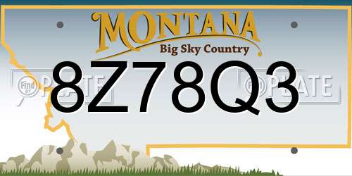 8Z78Q3 Montana License Plate