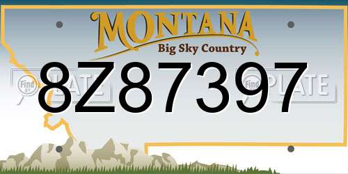 8Z87397 Montana License Plate