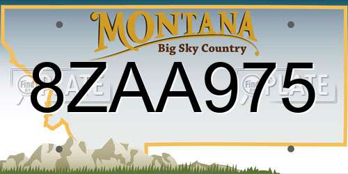 8ZAA975 Montana License Plate
