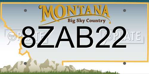 8ZAB22 Montana License Plate