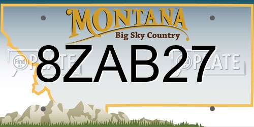 8ZAB27 Montana License Plate