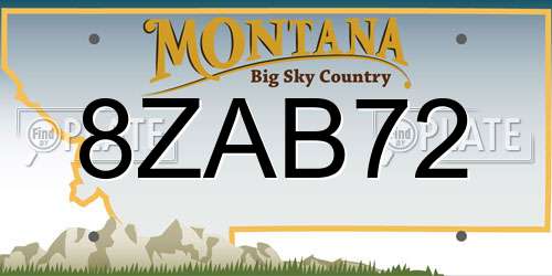 8ZAB72 Montana License Plate
