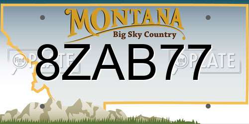 8ZAB77 Montana License Plate