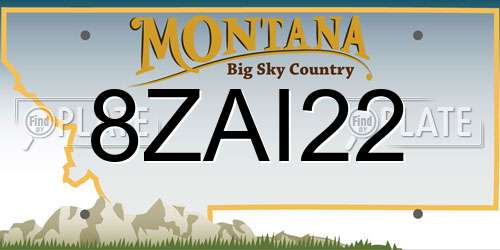 8ZAI22 Montana License Plate