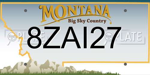 8ZAI27 Montana License Plate