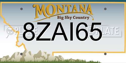 8ZAI65 Montana License Plate