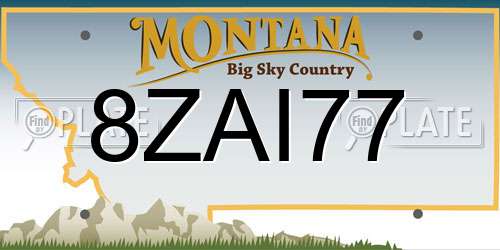 8ZAI77 Montana License Plate