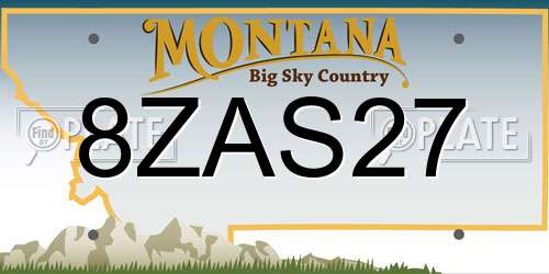 8ZAS27 Montana License Plate