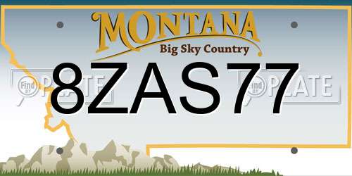 8ZAS77 Montana License Plate
