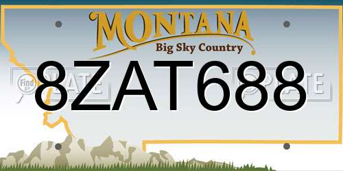 8ZAT688 Montana License Plate