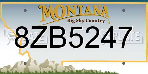 8ZB5247 Montana License Plate