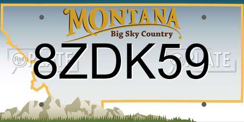 8ZDK59 Montana License Plate
