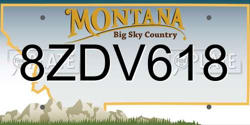 8ZDV618 Montana License Plate