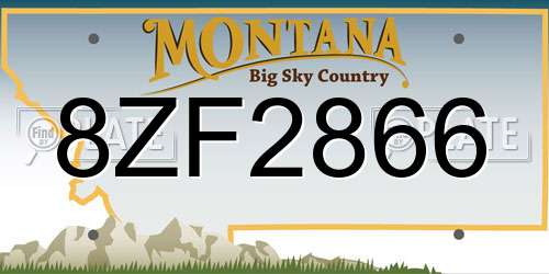 8ZF2866 Montana License Plate