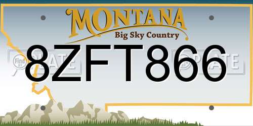 8ZFT866 Montana License Plate