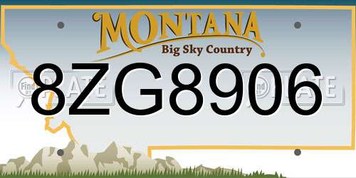 8ZG8906 Montana License Plate