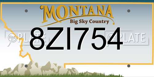 8ZI754 Montana License Plate