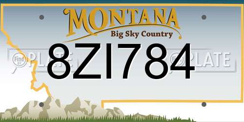 8ZI784 Montana License Plate