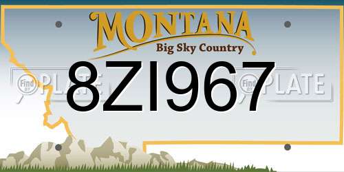 8ZI967 Montana License Plate