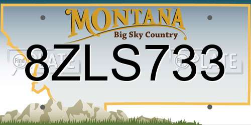 8ZLS733 Montana License Plate