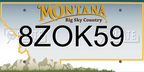 8ZOK59 Montana License Plate