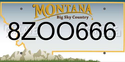 8ZOO666 Montana License Plate
