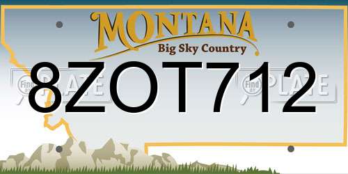 8ZOT712 Montana License Plate